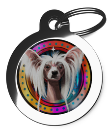 Graffiti Chinese Crested Pet Name Tag