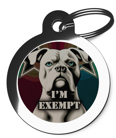 XL Bully I'm Exempt Dog Tags for Dogs