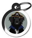 Pirate Flat Coated Retriever Dog Name Tag