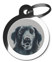 Flat Coated Retriever Portrait Pet Identity Disc