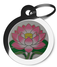 Lotus Bloom Zen Custom Pet ID Tag