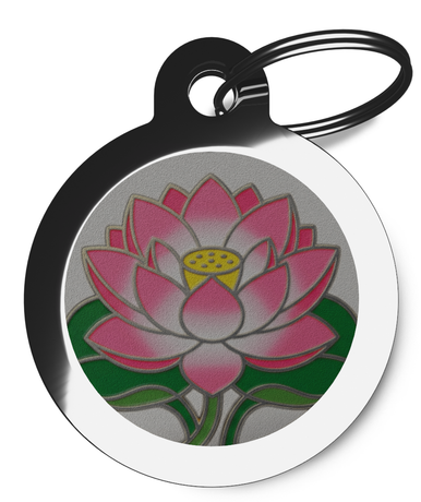 Lotus Bloom Zen Custom Pet ID Tag