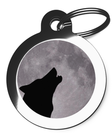 Howling Wolf & Moon Dog Tag for Dogs
