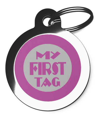 Pink My 1st Dog Identification Tag