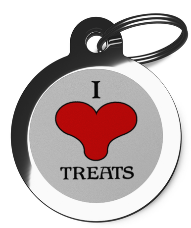 I Love Treats Pet Identification Tag