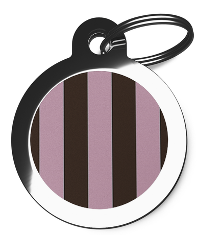 Pink & Brown Stripes Tag for Dog