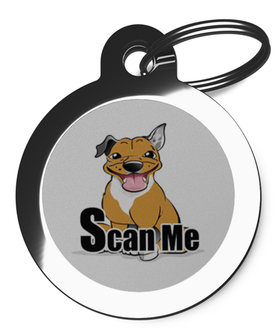 Cute Scan Me Staffy Pet Tag
