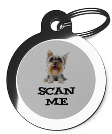 Cute Scan Me Yorkie ID Tag for Dogs