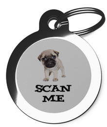 Scan Me Pug Tags for Dogs