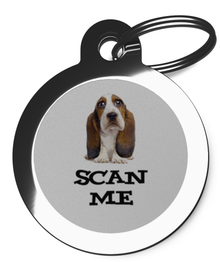 Scan me Basset Hound Dog Dog Tags