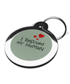 I Rescued My Human Dog ID Tag