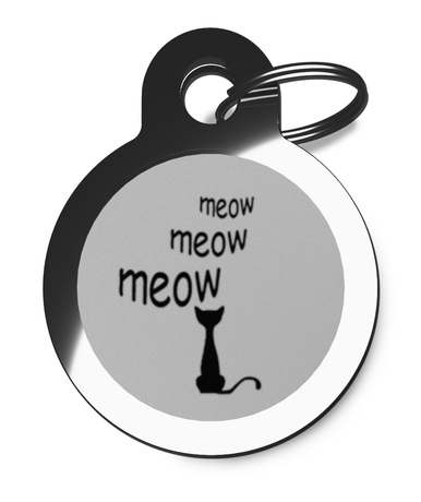 Cartoon Meow Cat ID Tag