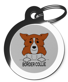 Cute Border Collie 1 Dog Name Tag