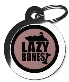 Pink Lazy Bones Pet Tag