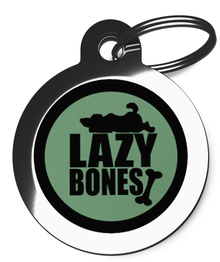 Green Lazy Bones Dog Dog Tag