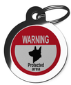 Warning Protected Area Dog Tag for Dogs 