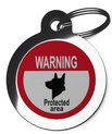 Warning Protected Area Dog Tag for Dogs