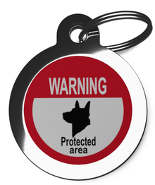 Warning Protected Area Dog Tag for Dogs