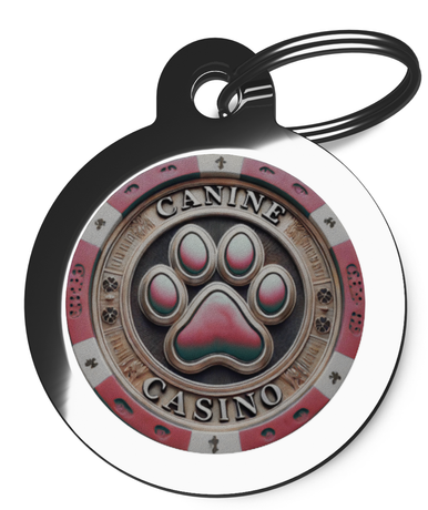 Pink Canine Casino Pet Tag