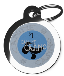 Blue Canine Casino Dog Identification Tag