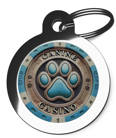 Blue Canine Casino Dog Identification Tag