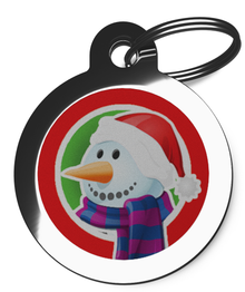 Cute Christmas Snowman ID Tag for Dogs