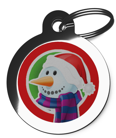 Cute Christmas Snowman ID Tag for Dogs