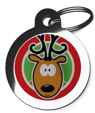 Fun Rudolph the Reindeer Christmas Dog ID Tag