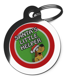 Fun Santa's Little Helper ID Tag for Dogs