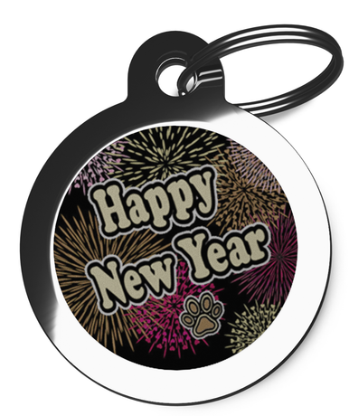 Fun Happy New Year Pet Tag