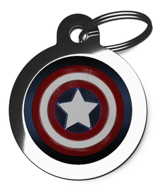 Captain America - Superhero Themed Pet Identity Tags