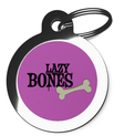 Pink Lazy Bones Dog Tag