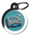 Blue Lazy Bones Dog Tag