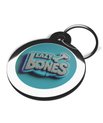 Blue Lazy Bones Dog Tag