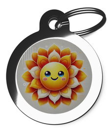 Smiley Flower Dog Tag