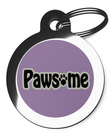 Lilac Pawsome Engraved Dog Tag for Dogs