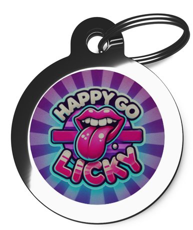 Happy Go Licky Engraved ID Tags