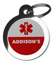 Addison's Medical Alert Pet Dog ID Tag