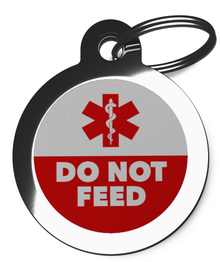 Do Not Feed Medical Alert Pet Dog ID Tag