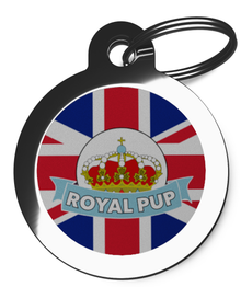 Royal Pup Blue Pet ID Tag - Royal Wedding Theme