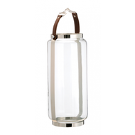 Nickel Lantern with Leather Handle