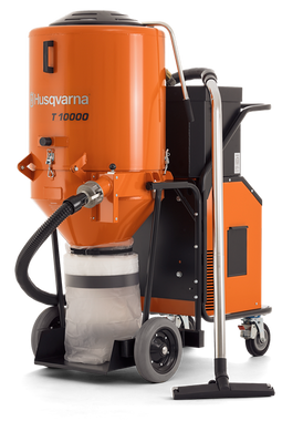T 10000 is an effective industrial dust extractor to match the highly productive Dual Drive Technology™ grinding machines Husqvarna PG 820 RC, PG 820, PG 680 RC
