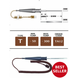 TA12 - T Type Flat Food/Pallet Probe 90mm x 5mm x 2mm | Thermometer Point