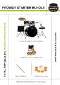 Mapex Prodigy Starter Bundle - 5 Piece Kit (20", 10", 12", 14", 14" SNR) with Meinl HCS-1418 Cymbal Pack, Hardware, Stool, Sticks