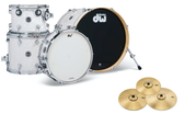 DWe 4 Piece Drum Kit (20", 12", 14" + 14" Snare) w/ Cymbals