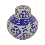 5"H Blue and White Ginger Jar