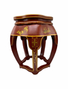 18"H Oriental Red Blossom Stool Hand Painted