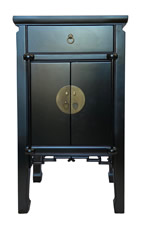 End Table With Antique Matte Lacquer Finish in Black