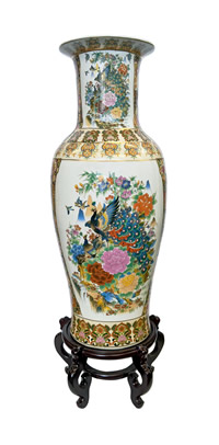 Japanese Porcelain Satsuma Vase, 36"
