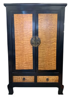 An Oriental Antique Two Door Two Tone Ming Style Cabinet.